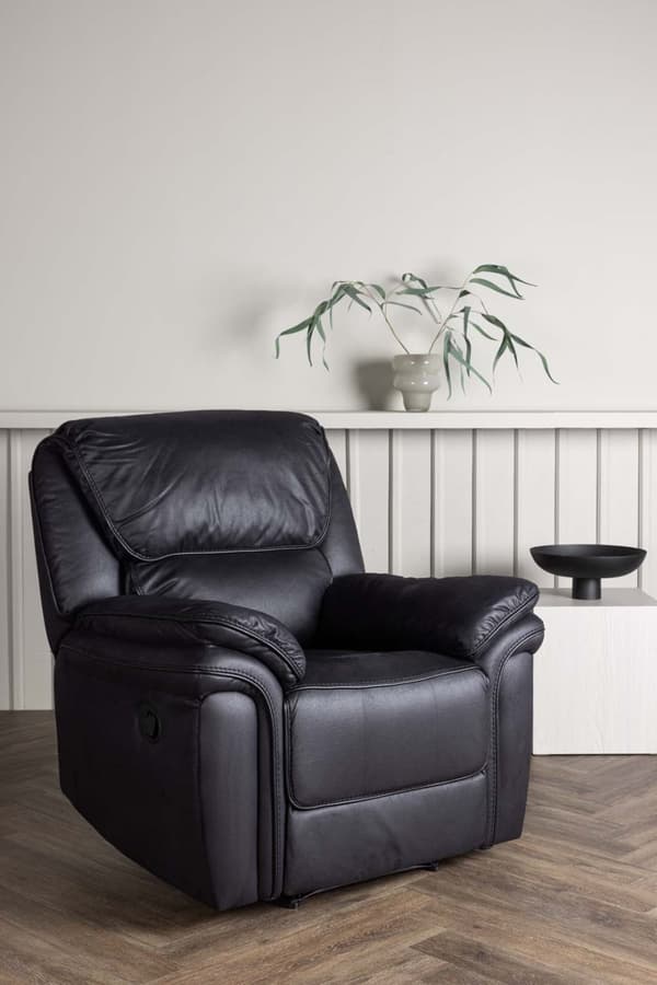Saranda fåtölj , Recliner med fotstöd svart.