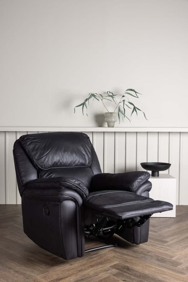 Saranda fåtölj , Recliner med fotstöd svart.
