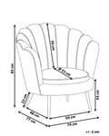 Miniatyrbilde 3 av 8: Lenestol Off-White Velvet Novelty Form Metallben Retro
