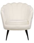 Miniatyrbilde 4 av 8: Lenestol Off-White Velvet Novelty Form Metallben Retro