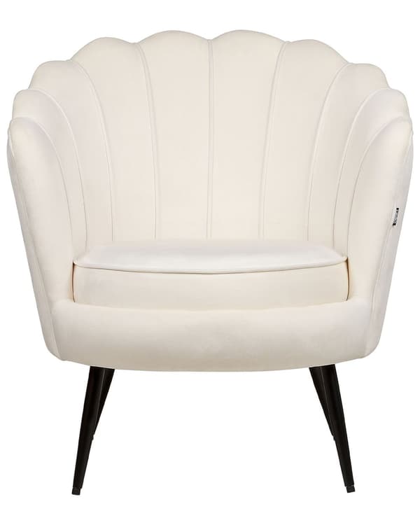 Lenestol Off-White Velvet Novelty Form Metallben Retro