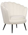 Miniatyrbilde 1 av 8: Lenestol Off-White Velvet Novelty Form Metallben Retro