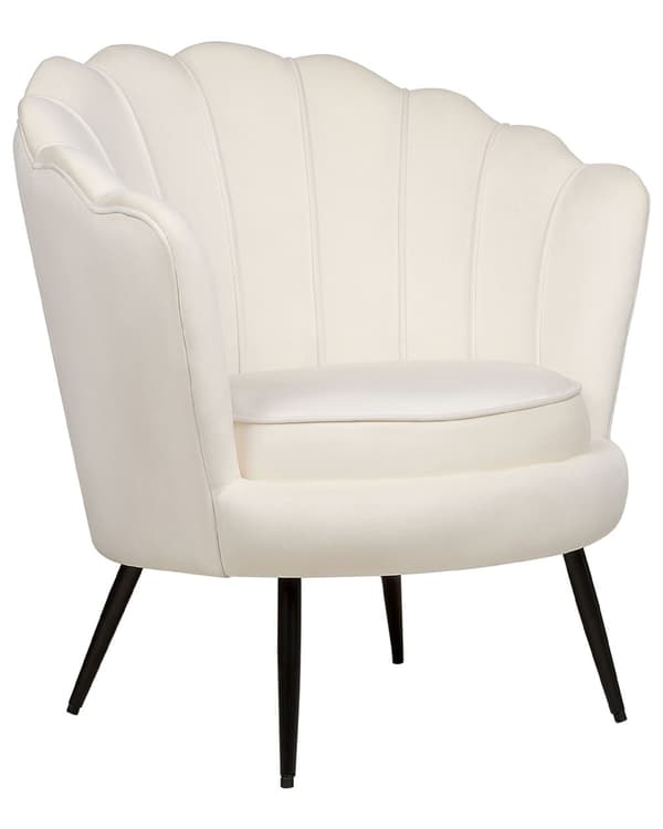 Lenestol Off-White Velvet Novelty Form Metallben Retro