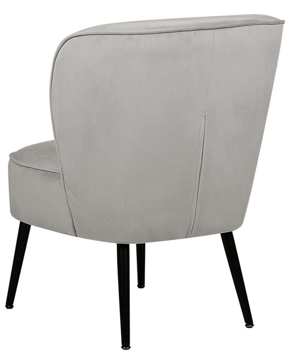Fåtölj Ljusgrå Boucle-tyg Armlös Accentstol Armlös Metallben Modern Design Vardagsrum Sovrum