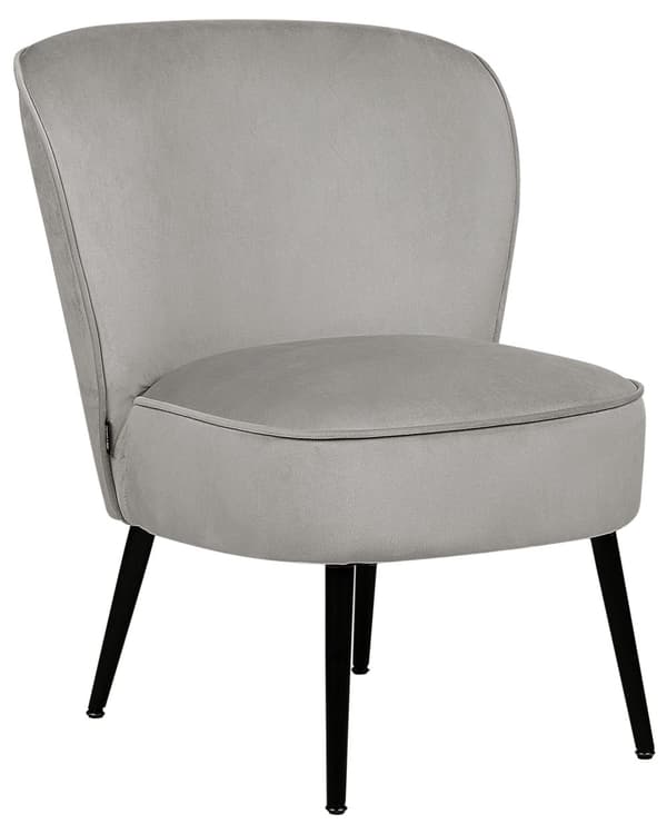 Fåtölj Ljusgrå Boucle-tyg Armlös Accentstol Armlös Metallben Modern Design Vardagsrum Sovrum