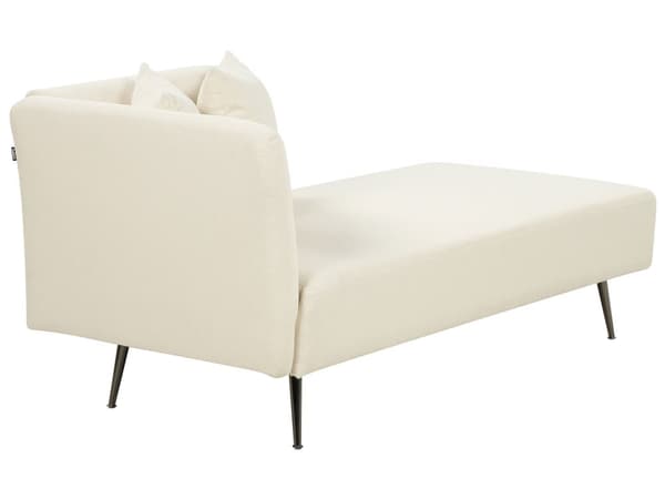 Sjeselong Hvit Polyester Venstrevendt Dekorative puter Metallben Moderne design Stue