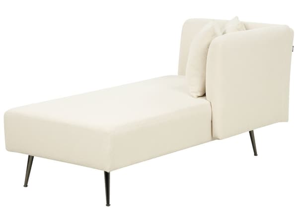 Sjeselong Hvit Polyester Venstrevendt Dekorative puter Metallben Moderne design Stue