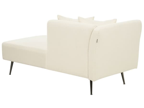 Sjeselong Hvit Polyester Venstrevendt Dekorative puter Metallben Moderne design Stue
