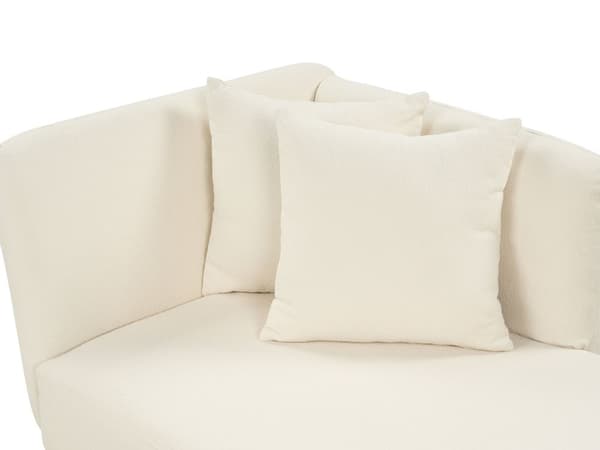 Sjeselong Hvit Polyester Venstrevendt Dekorative puter Metallben Moderne design Stue
