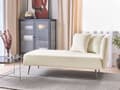 Miniatyrbilde 2 av 11: Sjeselong Hvit Polyester Høyrevendt Dekorative puter Metallben Moderne design Stue