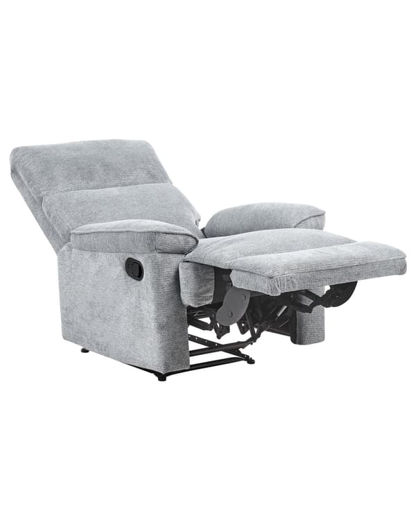 Lenestol i stoff med fotstøtte Grå Polyester Moderne Moderne stil