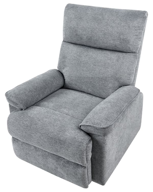 Fåtölj med Fotstöd Grå Polyestertyg Modern Stil