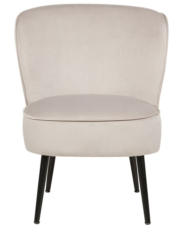 Lænestol Taupe Boucle Plys Stuestol med Armlæn til Stuen Bred Hvilestol Polstret Blød Fluffy Stol Design