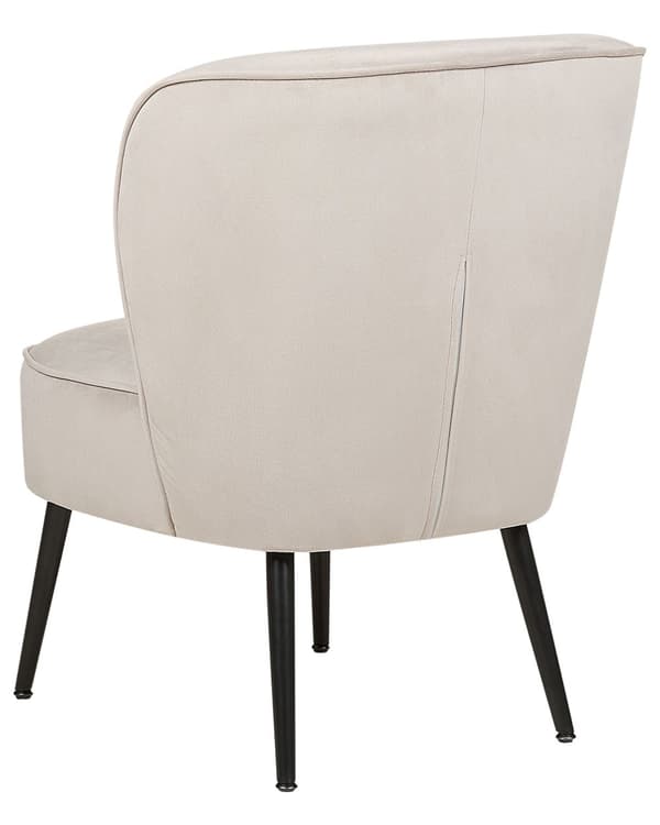 Lænestol Taupe Boucle Plys Stuestol med Armlæn til Stuen Bred Hvilestol Polstret Blød Fluffy Stol Design