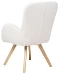 Miniatyrbilde 6 av 9: Loungestol Hvit Boucle-kledning Solid Modern Club Chair med armlener Treben
