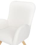 Miniatyrbilde 7 av 9: Loungestol Hvit Boucle-kledning Solid Modern Club Chair med armlener Treben