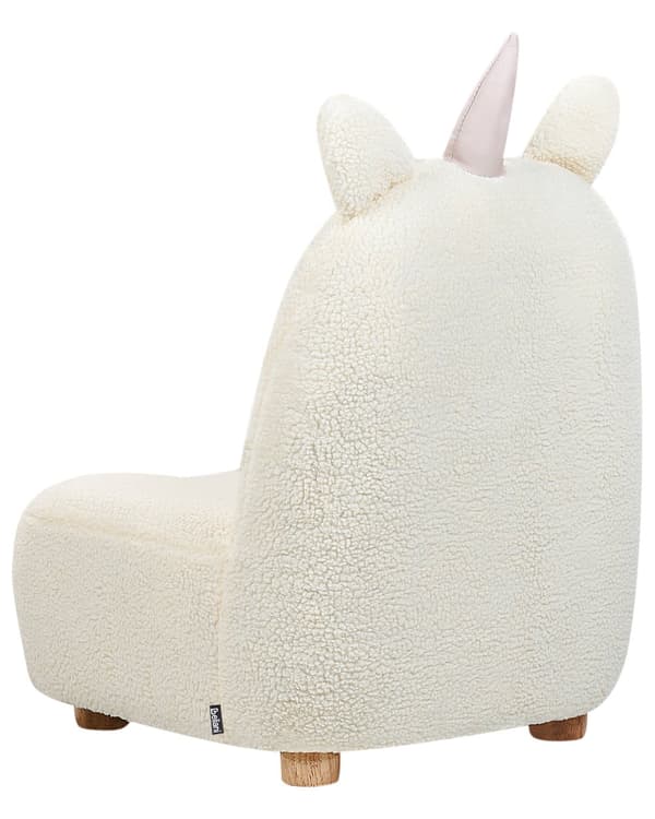 Dyre-stol Hvit polyesterpolstring Armless Nursery Furniture Seat for barn Moderne design Enhjørningform