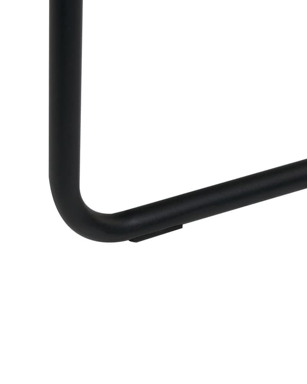 Lenestol Hvit Boucléstoff Svart metallramme Bredt sete Uten armlener Vintage design Hvilestol
