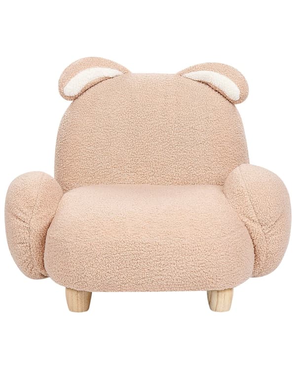 Djurfåtölj Beige polyesterklädsel Barnrumsmöbler Sittplats för barn Modern design Kaninform