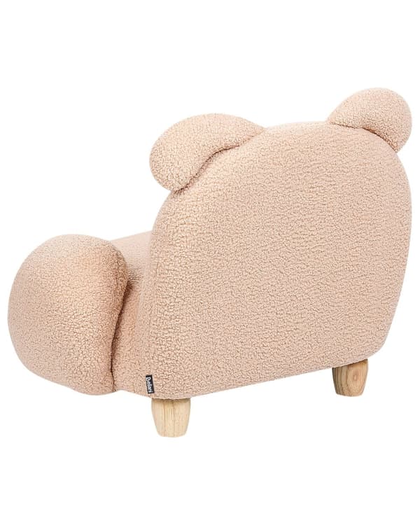 Djurfåtölj Beige polyesterklädsel Barnrumsmöbler Sittplats för barn Modern design Kaninform