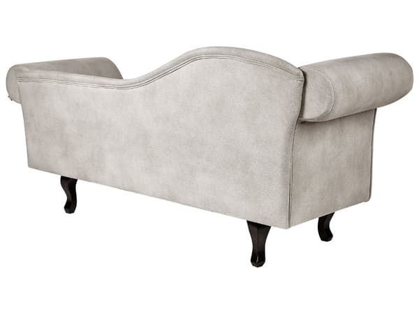 Sjeselong Taupe Fløyel Knappetuftet Polstring Venstrevendt med pute Retro Tradisjonell stil Lett å rengjøre Kjæledyrvennlig