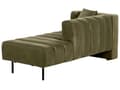 Miniatyrbilde 5 av 11: Venstrehånds sjeselong Olivegrønn fløyelspolstring Svarte ben Sittepute Modern Glam Design