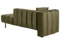 Miniatyrbilde 6 av 11: Venstrehånds sjeselong Olivegrønn fløyelspolstring Svarte ben Sittepute Modern Glam Design