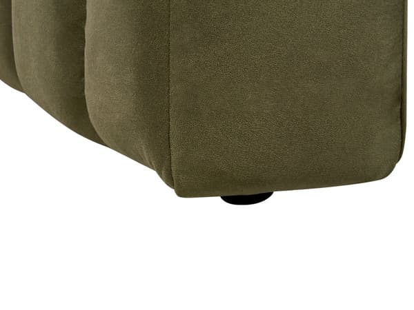 Venstrehånds sjeselong Olivegrønn fløyelspolstring Svarte ben Sittepute Modern Glam Design