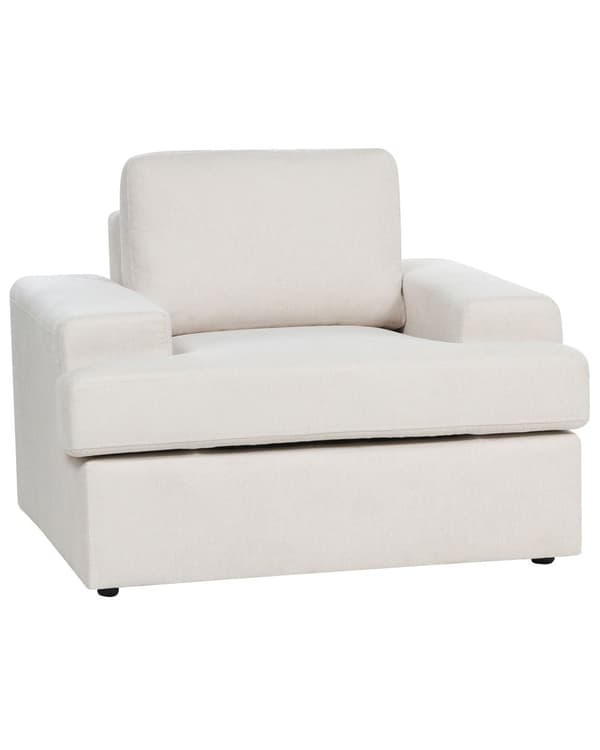 Nojatuoli vaalea beige 2 kpl kangasverhoilu muovijalat irrotettava tyynypäällinen retro