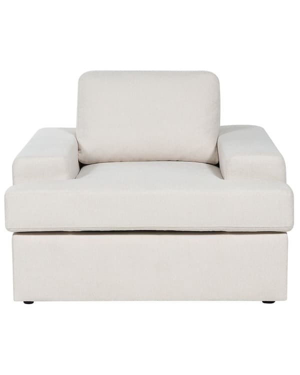Nojatuoli vaalea beige 2 kpl kangasverhoilu muovijalat irrotettava tyynypäällinen retro