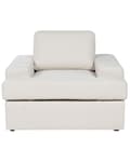 Pikkukuva 5 / 10: Nojatuoli vaalea beige 2 kpl kangasverhoilu muovijalat irrotettava tyynypäällinen retro