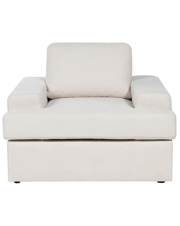 Nojatuoli vaalea beige 2 kpl kangasverhoilu muovijalat irrotettava tyynypäällinen retro