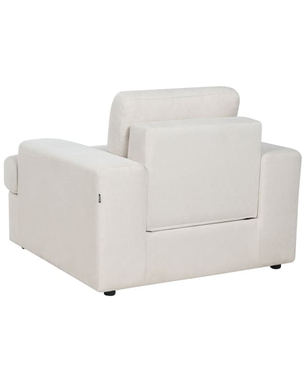 Nojatuoli vaalea beige 2 kpl kangasverhoilu muovijalat irrotettava tyynypäällinen retro