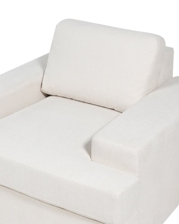 Nojatuoli vaalea beige 2 kpl kangasverhoilu muovijalat irrotettava tyynypäällinen retro