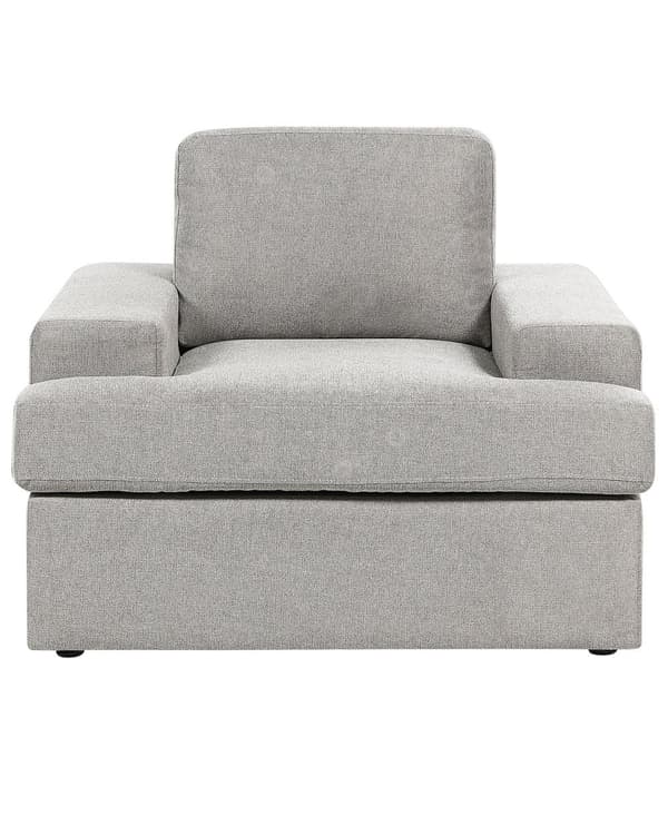 Lenestol Lysegrå stoff polstret med tykk polstret rygg Classic Stue Sofa