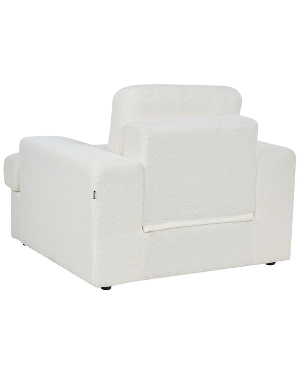 Lenestol Hvit Boucle polstret med tykk polstret rygg Classic Stue Sofa