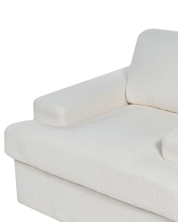 Lenestol Hvit Boucle polstret med tykk polstret rygg Classic Stue Sofa