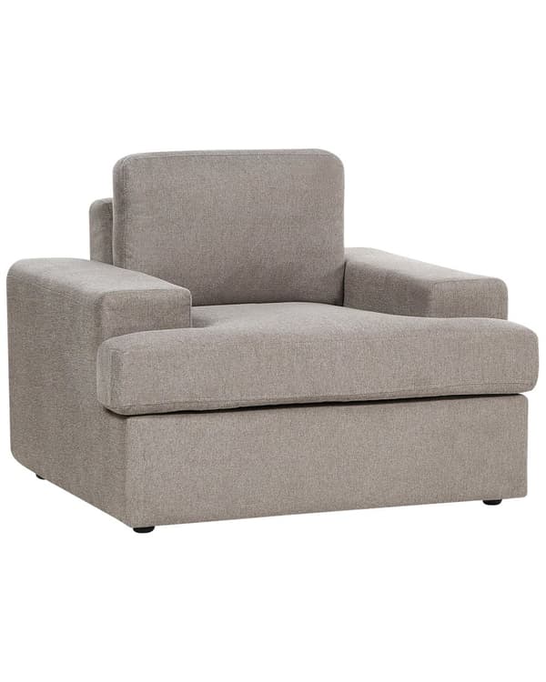 Lenestol Taupe stoff polstret med tykk polstret rygg Classic Stue Sofa