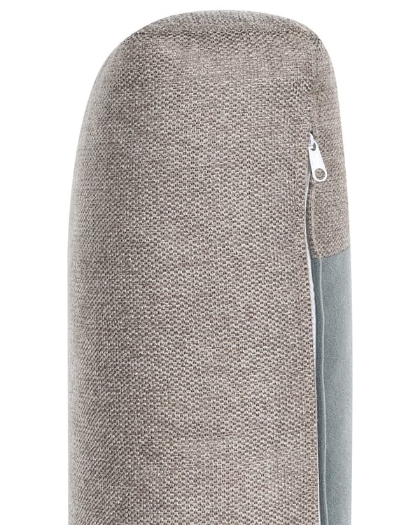 Lænestol Taupe Stof Stuestol med Armlæn til Stuen Bred Hvilestol Polstret Design Møbel