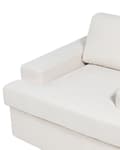Miniatyrbillede 6 af 9: Lænestol Beige Stof Stuestol med Armlæn til Stuen Bred Hvilestol Polstret Design Møbel
