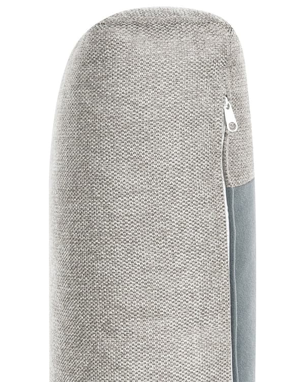 Lænestol Lysegrå Stof Sæt af 2 Stuestol med Armlæn til Stuen Brede Hvilestole Polstret Design Møbel