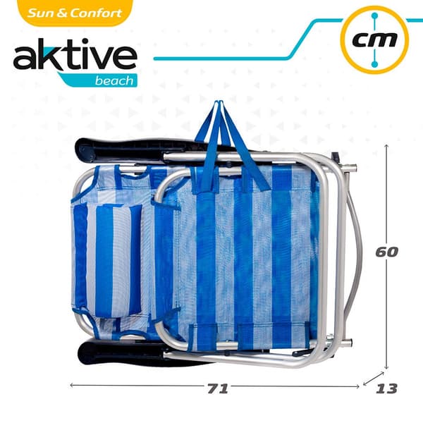 Aktive Fällstol Multi-position Aluminium 62x48x83 Cm Blå 62 x 48 x 83 cm