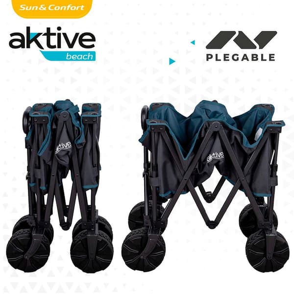 Aktive Sammenfoldelig Vogn Med Hjul Til Sand 50kg Sort 91 x 56 x 49 cm