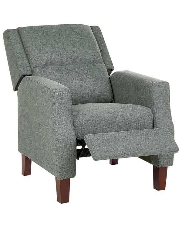 Lenestol Grønn Stoff Justerbar rygg- og fotstøtte Manuell Retro design Hvilestol