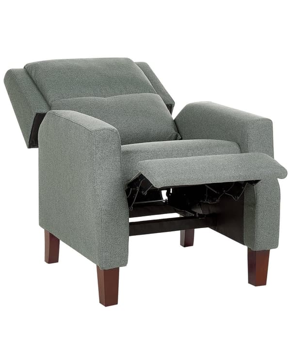 Lenestol Grønn Stoff Justerbar rygg- og fotstøtte Manuell Retro design Hvilestol
