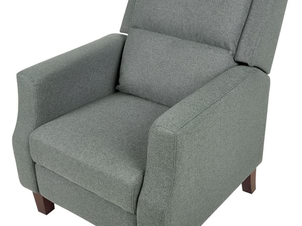Lenestol Grønn Stoff Justerbar rygg- og fotstøtte Manuell Retro design Hvilestol