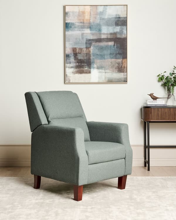 Lenestol Grønn Stoff Justerbar rygg- og fotstøtte Manuell Retro design Hvilestol