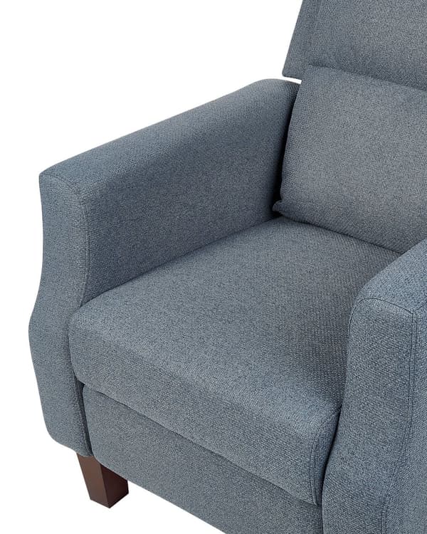 Lenestol Blå Stoff Justerbar rygg- og fotstøtte Manuell Retro design Hvilestol