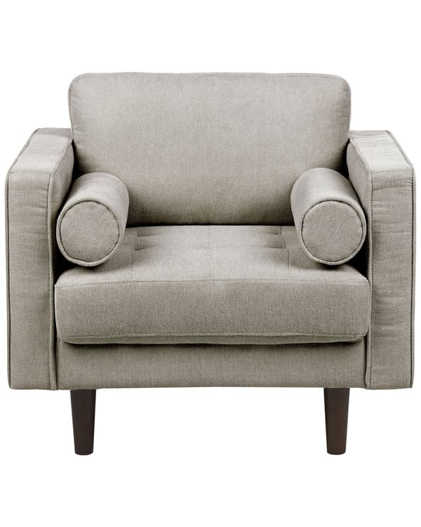Lenestol Taupe Polstret Polstret Tykt polstret Ryggstøtte Klassisk Retro Design Stue