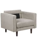 Miniatyrbilde 5 av 11: Lenestol Taupe Polstret Polstret Tykt polstret Ryggstøtte Klassisk Retro Design Stue